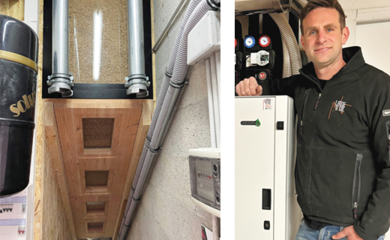 Un silo à granulés dans  l’escalier pour gagner de la place