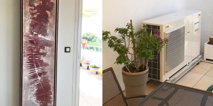 C’est un produit haut de gamme que s’est offert le propriétaire d’un appartement de 100 m2, situé au dernier étage d’un immeuble de Sète : un radiateur réversible Cinier Greenor Tribal avec option LED