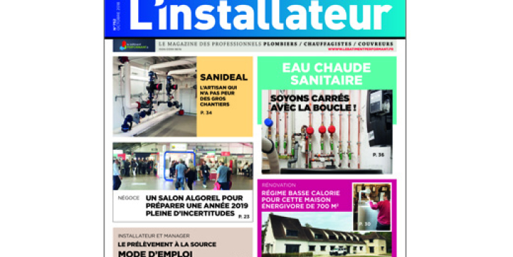 Au sommaire de L'Installateur – Edition d’octobre 2018