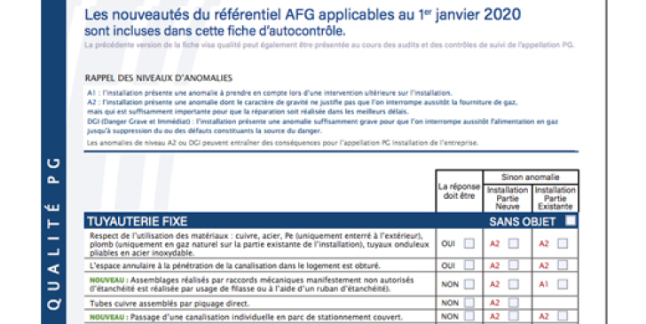 Nouvelles procedures pour les professionnels du gaz