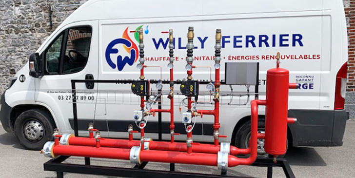 Willy ferrier, installateur du Nord, s’est converti à la préfabrication en atelier de ses sous-stations.